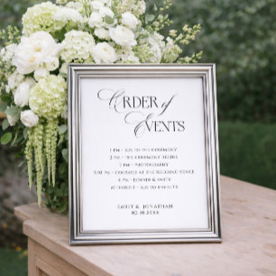 Affiche Ordre des événements du mariage