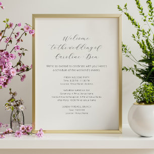 Affiche Ordre des événements du week-end de mariage Minima