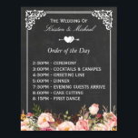 Affiche Ordre du jour | Panneau Mariage Floral Chalkboard<br><div class="desc">Ordre du jour | Floral Chalkboard Mariage Signer Modèle. (1) La taille par défaut est de 8, 5 x 11 pouces, vous pouvez la changer à n'importe quelle taille. (2) Pour plus de personnalisation, cliquez sur le lien "customiser plus loin" et utilisez notre outil de conception pour modifier ce modèle....</div>
