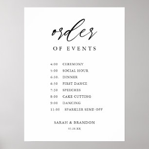 Affiche Ordre rustique des événements Jour de mariage Time