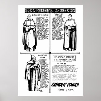 Affiche Ordres religieux Moines dominicains