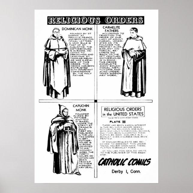 Affiche Ordres religieux Moines dominicains (Devant)