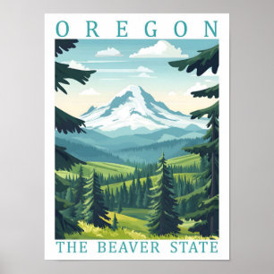 Affiche Oregon Beaver State USA Travel Place