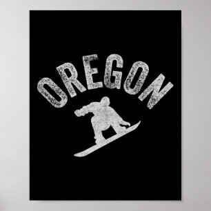 Affiche Oregon Snowboardeur Cool Ou Snowboard Oregon Win