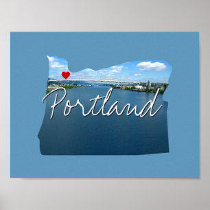 Affiche Oregon State Photo insert and town name