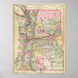 Affiche Oregon, Washington