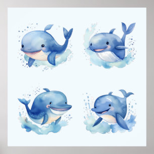 Affiche Oreiller à baleine