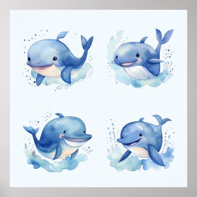 Affiche Oreiller à baleine (Devant)