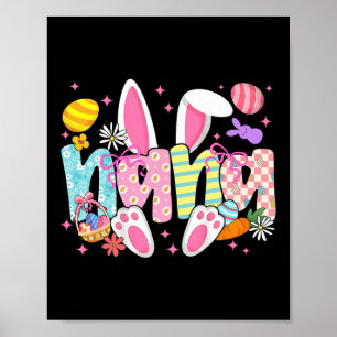 Affiche Oreilles de lapin de Pâques Nana Coquette Bow Lapi