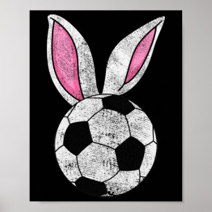 Affiche Oreilles de lapin Football Joyeuses Pâques Garçons