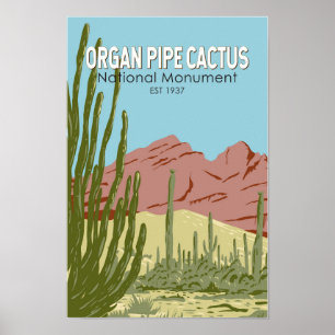 Affiche Organ Pipe Cactus National Monument Arizona Retro