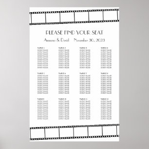 Affiche Organigramme de mariage en bande de film de stars 