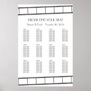 Affiche Organigramme de mariage sur bande de film de stars