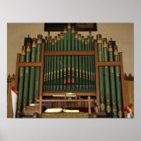 Orgue à tuyaux vert vintage et or 🎹