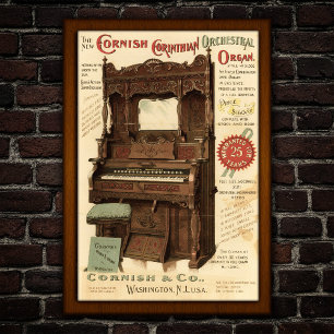 Affiche Orgue Orchestral Vintage Publicitaire