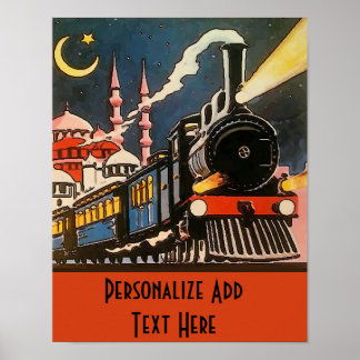Affiche Orient Express Train, ajouter du texte personnalis