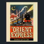 Affiche Orient Express Train, ajouter du texte personnalis<br><div class="desc">Vintage Orient Express train poster peut ajouter ou modifier du texte directement sur le web.</div>