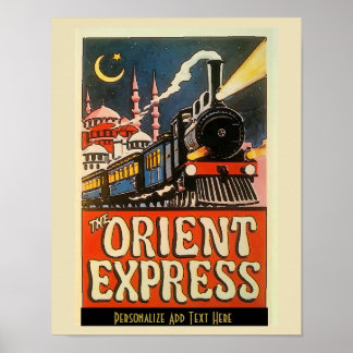 Affiche Orient Express Train, ajouter du texte personnalis