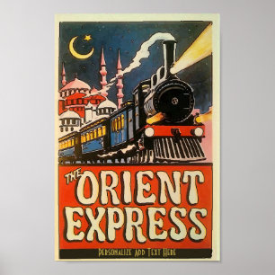 Affiche Orient Express Train, ajouter du texte personnalis