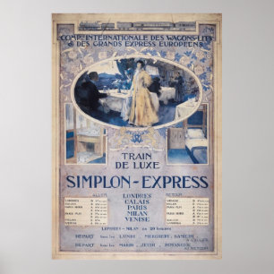 Affiche Orient Express Voyage en train Vintage Imprimer 19