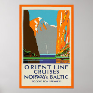 Affiche Orient Line Cruises ~ Norway & Baltic