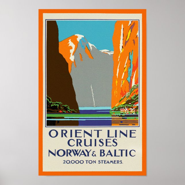 Affiche Orient Line Cruises ~ Norway & Baltic (Devant)