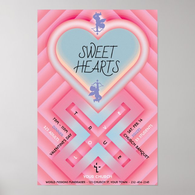 Affiche Origami Coeur X Coeurs doux (Devant)