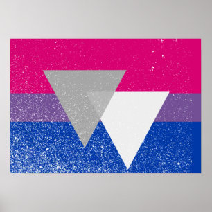 AFFICHE ORIGINAL BISEXUEL DE DRAPEAU AVEC LE SYMBOLE - .PN