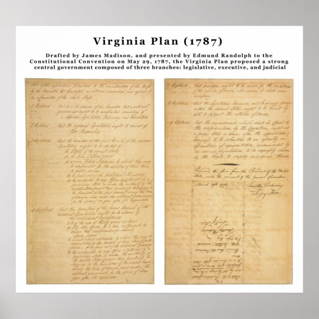 Affiche ORIGINAL Le plan Virginia 1787 (Devant)