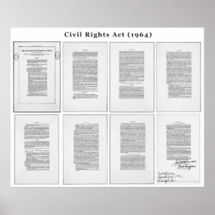 Affiche ORIGINAL United States Civil Rights Act de 1964