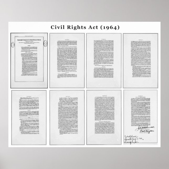 Affiche ORIGINAL United States Civil Rights Act de 1964 (Devant)
