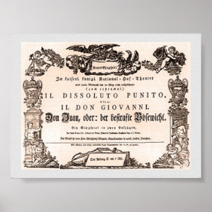 Affiche Originale playbill, première de Vienne de Don Giov