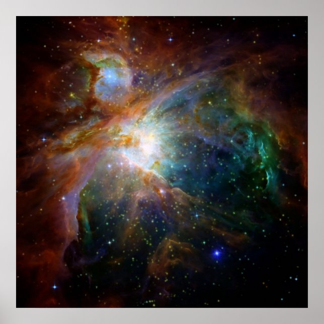 Affiche Orion Nebula rougeâtre brun NASA (Devant)