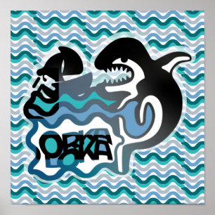 Affiche ORKA LOKA / ORCA LOCA PAR MASANSER pixelat