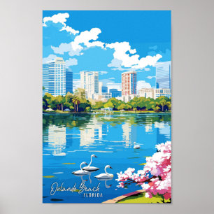 Affiche Orlando Beach Floride illustration de voyage vinta