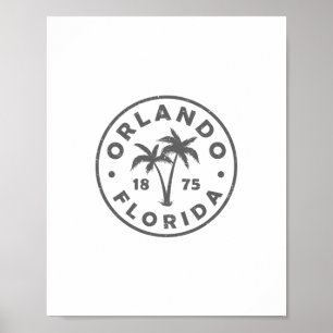 Affiche Orlando Floride Vintage Palmier Garçons Filles Sou
