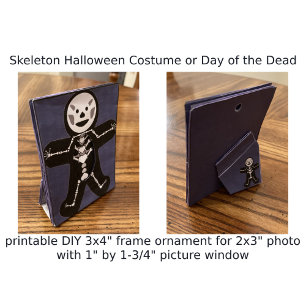 Affiche Ornement de cadre photo squelette d'Halloween impr