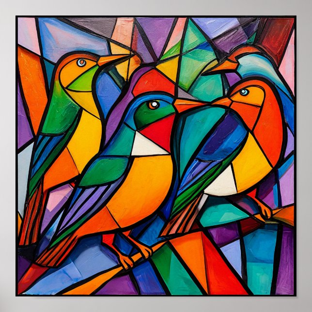 Affiche Ornement d'oiseaux (Devant)