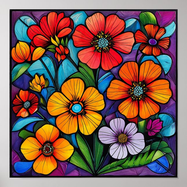 Affiche Ornement floral (Devant)