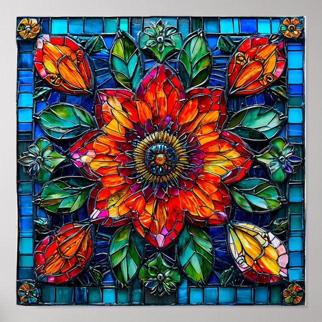 Affiche Ornement floral (Devant)