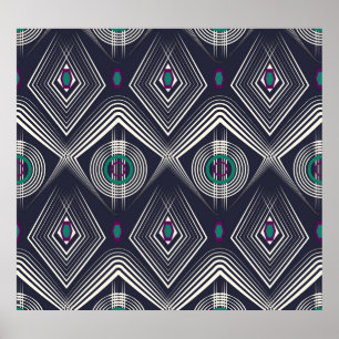 Affiche Ornement Géométrique Antique, Texture Design.