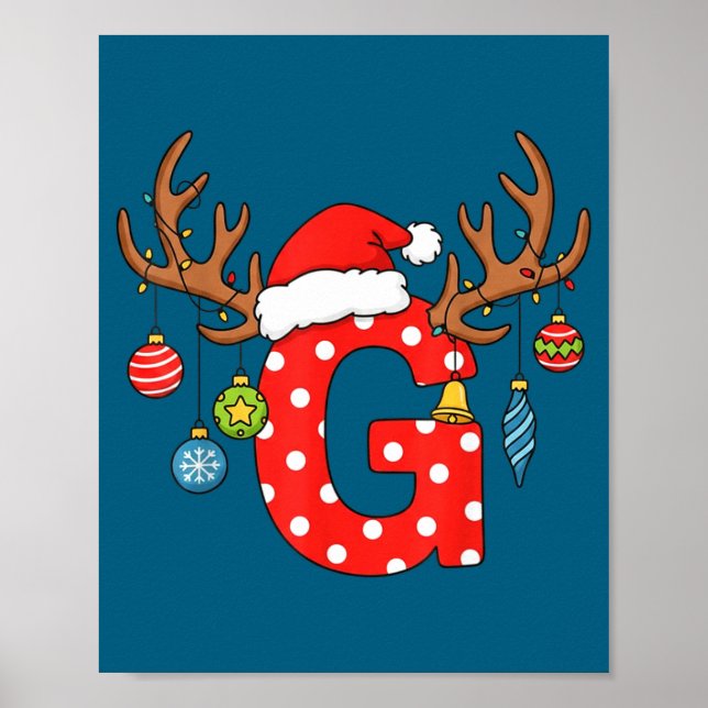 Affiche Ornement initial de l'alphabet monogramme de Noël  (Devant)