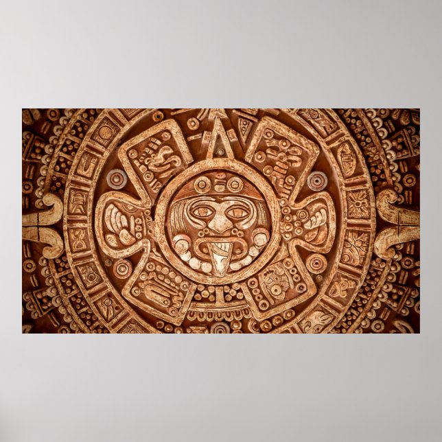 Affiche Ornement païen d'une tribu Maya texture (Devant)