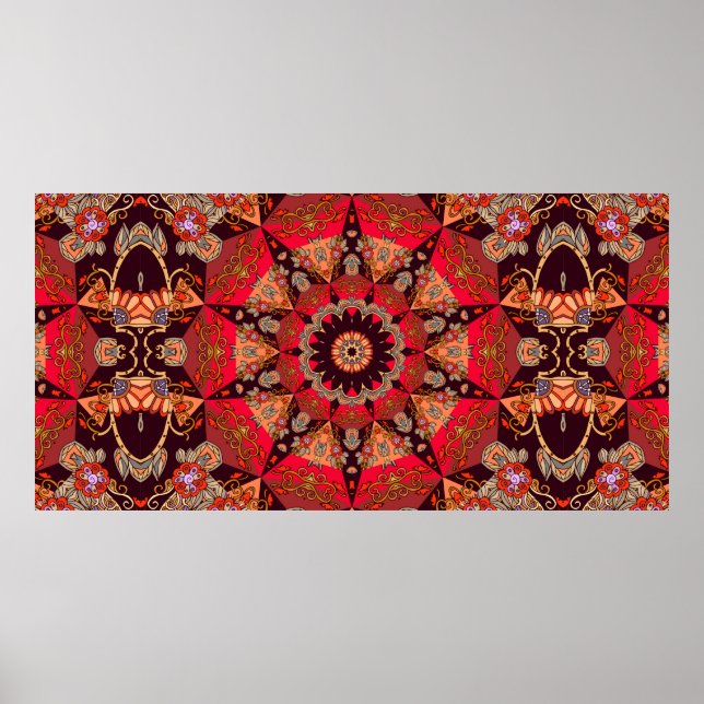 Affiche Ornement sans couture de luxe avec mandala - étoil (Devant)