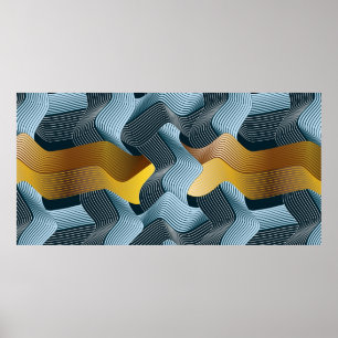 Affiche Ornement sans soudure Abstrait avec vagues