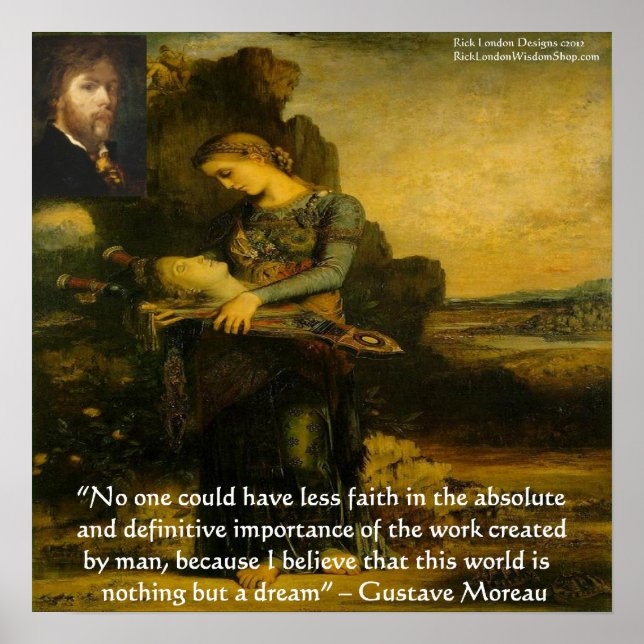 Affiche "Orphée" de Gustave Moreau et citation (Devant)
