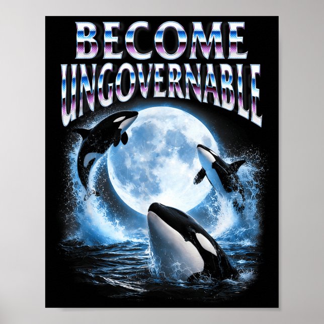Affiche Orque baleine amoureux mer océan animal devient (Devant)