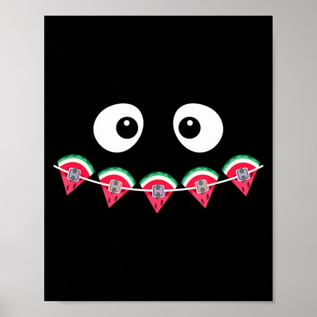 Affiche Orthodontiste Été Pastèque Appareil Dentaire Caout (Devant)