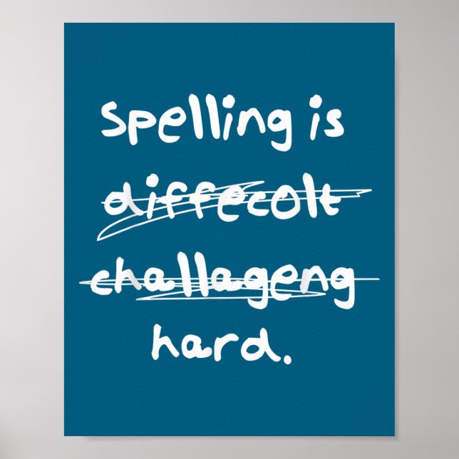 Affiche Orthographe Est Difficile Orthographe Drôle Bee  (Devant)