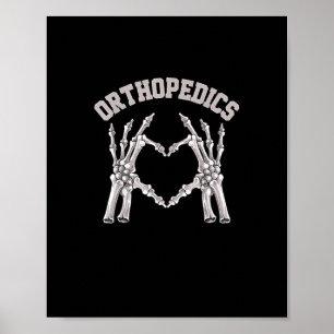 Affiche Orthopédie Squelette Coeur main Ortho Infirmière R